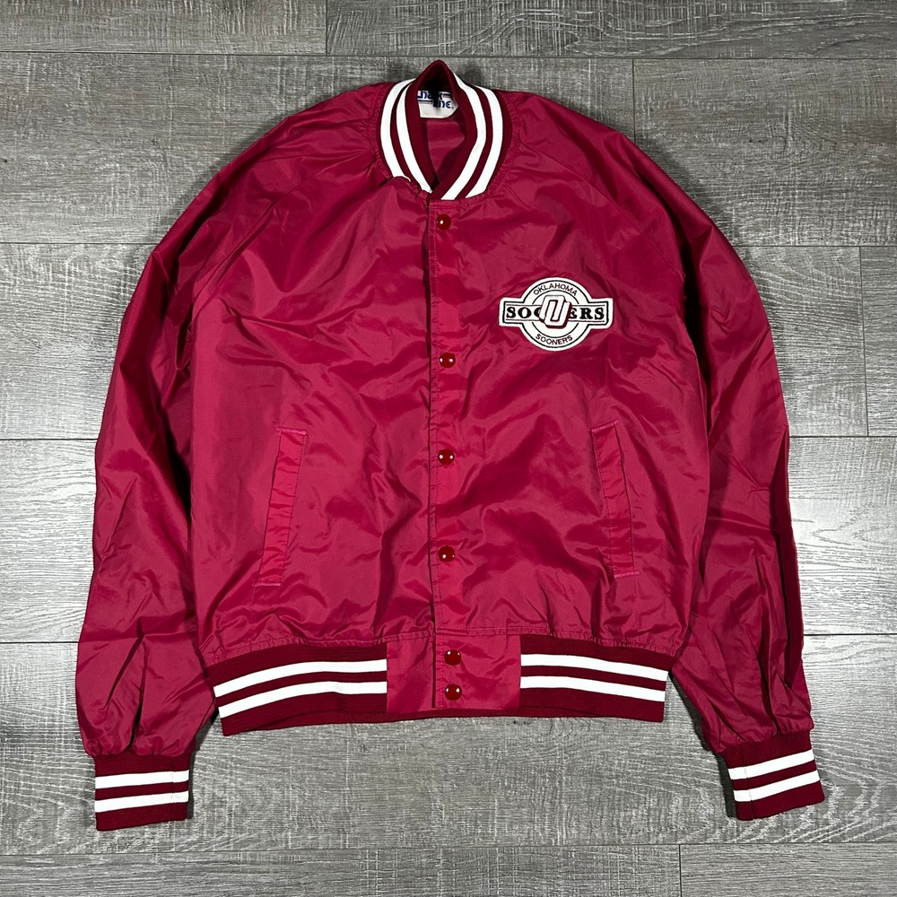 Vintage‎ 1989 Chalk Line Oklahoma Sooners Varsity Jacket Mens Large Crimson Red
